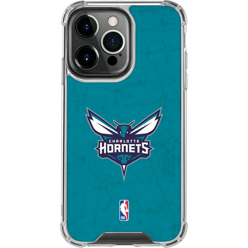 NBA Charlotte Hornets Distressed iPhone 15 Pro Max Clear Case
